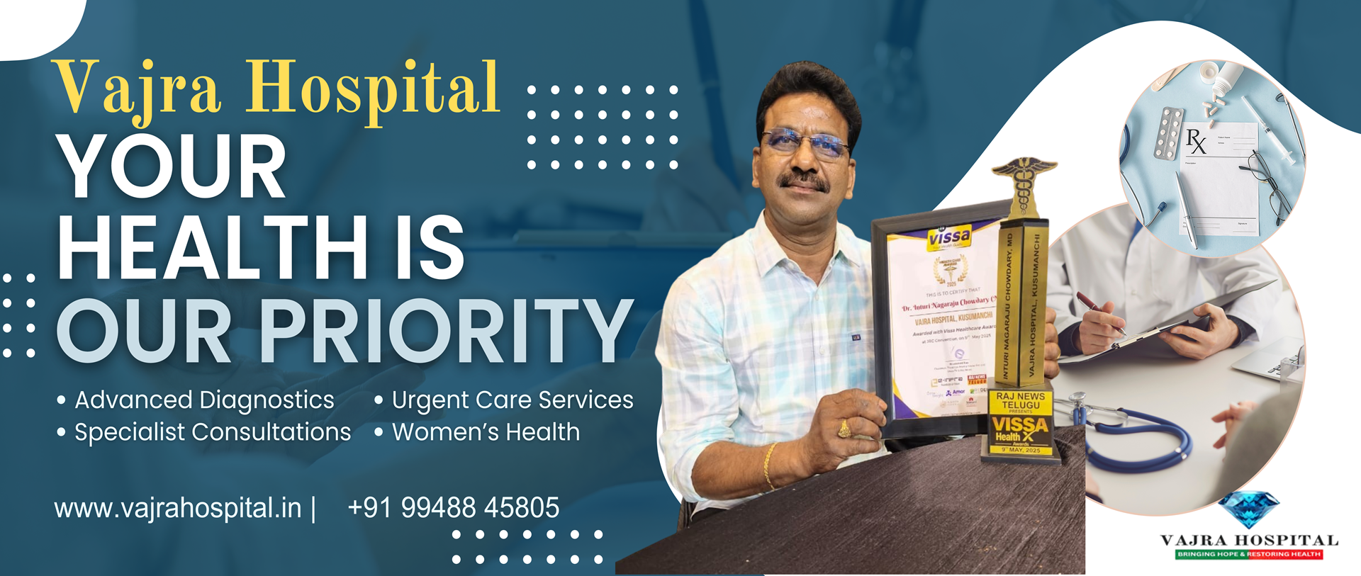 Vajra Hospital, Kusumanchi Banner1